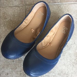 NY & Co. Top Stitch Faux Leather Ballet Flats
